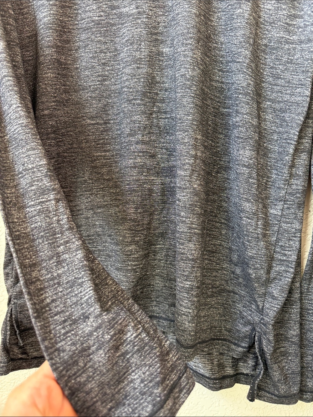 Athleta Long Sleeve Shirt Open Back Heathered Gray size Small - Picture 3 of 9